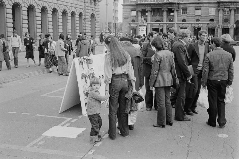 Exhibition-action by the Group of Six Artists, Republic Square, Zagreb