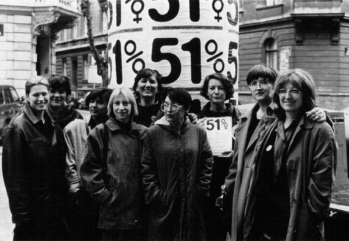 Action of pasting the posters over the 1997 presidential election posters 